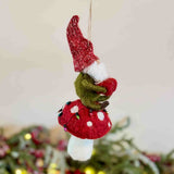 Hanging Festive Gnome on Toadstall