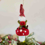 Hanging Festive Gnome on Toadstall