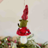 Hanging Festive Gnome on Toadstall
