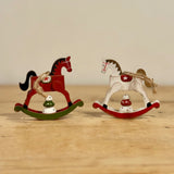 Pair of Hanging Wooden Rockinghorses