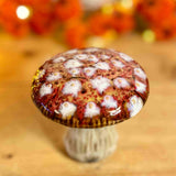 Pair of Red Ceramic Mushrooms