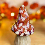 Pair of Red Ceramic Mushrooms