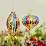 Pair of Multi Coloured Glass Baubles