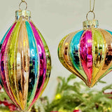 Pair of Multi Coloured Glass Baubles
