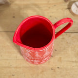 Red & White Nordic Ceramic Jug