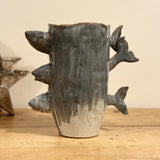 Blue Ceramic Fish Vase