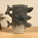 Blue Ceramic Fish Vase