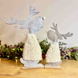 Pair of Grey Reindeer in Jumpers