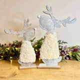 Pair of Grey Reindeer in Jumpers