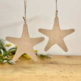 Pair of Blue & White Hanging Starfish