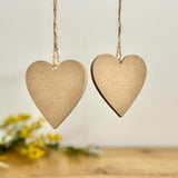 Pair of Bow Detail Hanging Hearts