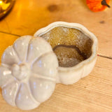 White Ceramic Pumpkin Pot