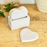 Set of 4 Wooden Heart Coasters