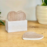 Set of 4 Wooden Heart Coasters