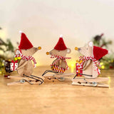 Set of 3 Large Wooden Mouse Pegs