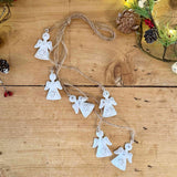 Distressed White Metal Angels Garland