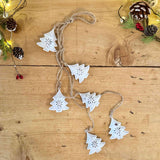 Distressed White Metal Trees Garland