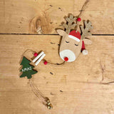 Wooden Reindeer Hanger with Tree