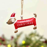 Red & Grey Metal Christmas Doggies