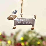 Red & Grey Metal Christmas Doggies