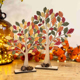 Pair of Wooden Autumn Trees