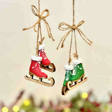 Hanging Green & Red Ice Skates