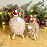 Pair of Fluffy Christmas Deer