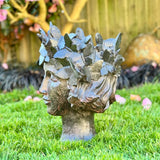 Ladies Head with Butterflies Planter