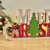 Red & Green Wooden Merry Christmas Sign