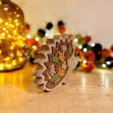Wooden Hedgehog with Leaves