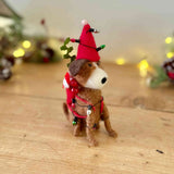 Felt Dog in Santa Hat