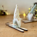 Skiing Gonk with Cream Starry Hat