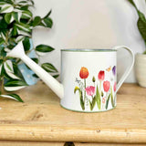 Metal Watering Can with Tulips Pot