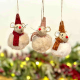Set of 3 Hanging Pom Pom Mice