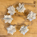 White Metal Snowflake Garland