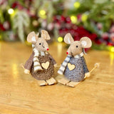 Brown & Blue Skiing Mice
