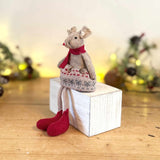 Mouse In Knitted Dress With Red Boots