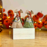 Felt Mouse in Taupe & Green Dresses
