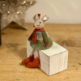 Felt Mouse in Green Dress