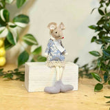 Brown Mouse in Blue Floral Dress