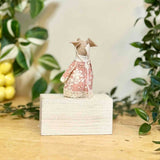 Brown Mouse in Pink Floral Dress