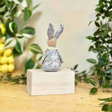 Floral Rabbit in Blue Dungarees