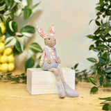 Floral Rabbit in Pink Dungarees