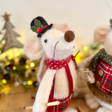 Pair of Giant Felt Skiing Mice