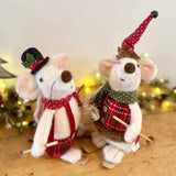 Pair of Giant Felt Skiing Mice