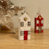 Mini White Wooden House Decoration
