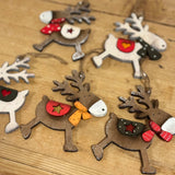 5 Wooden Rustic Reindeer