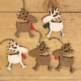 5 Wooden Rustic Reindeer