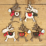 5 Wooden Rustic Reindeer