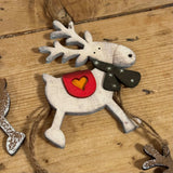 2 Wooden Rustic Reindeer
